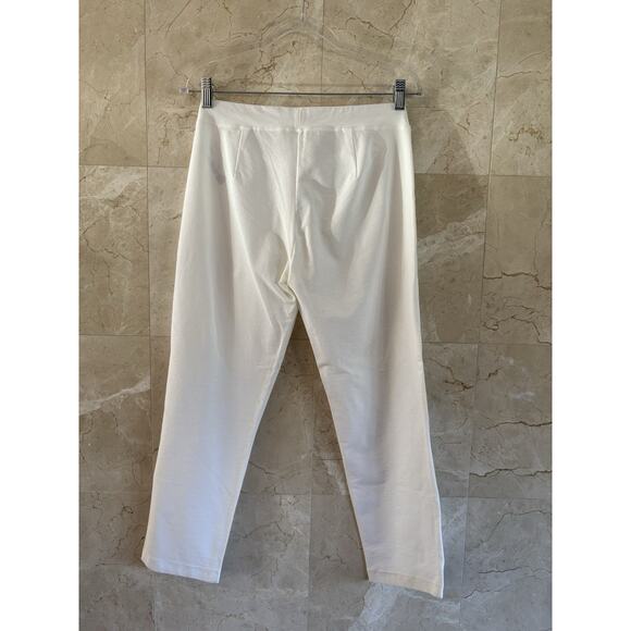 Eileen Fisher Slim Ankle Pant White Washable Stretch Crepe - P/S Minimalist NWT - Picture 6 of 11